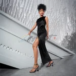 SHEIN Unity Sleeveless Split Sequin Evening Dress - Image 7