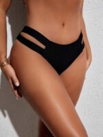 SHEIN Swim Solid Color Hollow Detail Bikini Bottom - Image 4