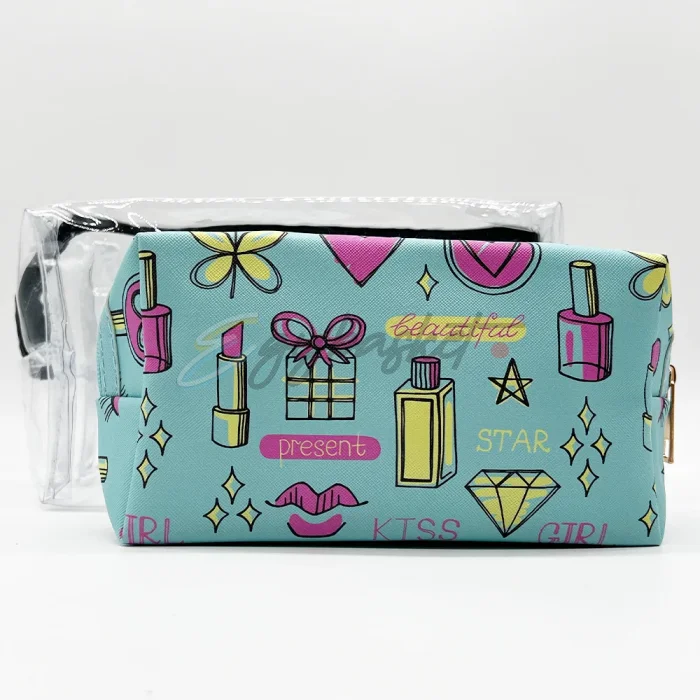 Makeup Bag Set Double Dose of Beauty Essential Makeup Bag Duos Clear & Chic - Image 8