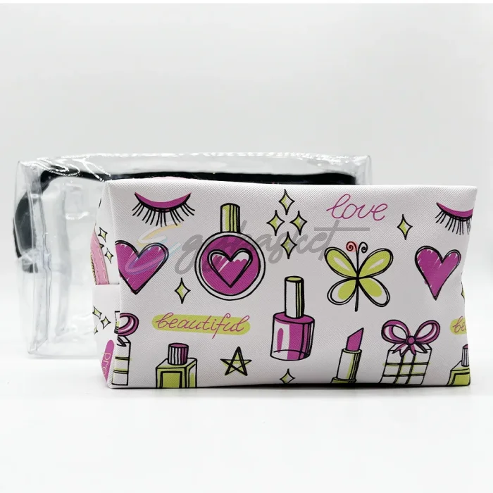 Makeup Bag Set Double Dose of Beauty Essential Makeup Bag Duos Clear & Chic - Image 9