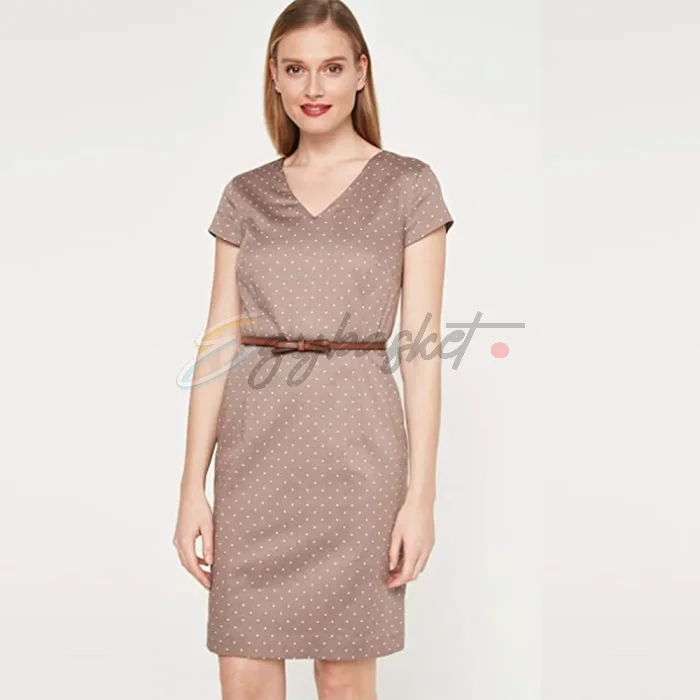 Elegant S. Oliver Comma Brand Polka Dot Dress with Belt - Image 1