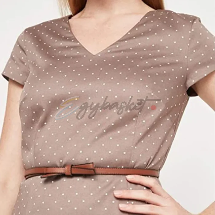 Elegant S. Oliver Comma Brand Polka Dot Dress with Belt - Image 4