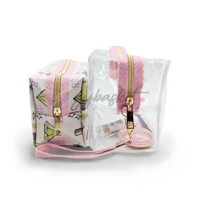 Makeup Bag Set Double Dose of Beauty Essential Makeup Bag Duos Clear & Chic - Image 5