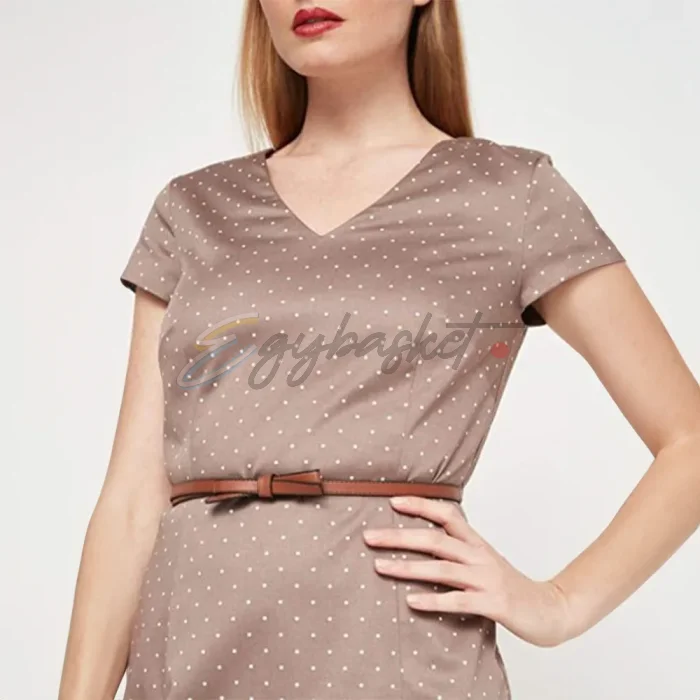 Elegant S. Oliver Comma Brand Polka Dot Dress with Belt - Image 3