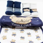 Duck duck goose 3 soft bibs and 2 pair of socks boys