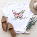 White women's Butterfly T-Shirt