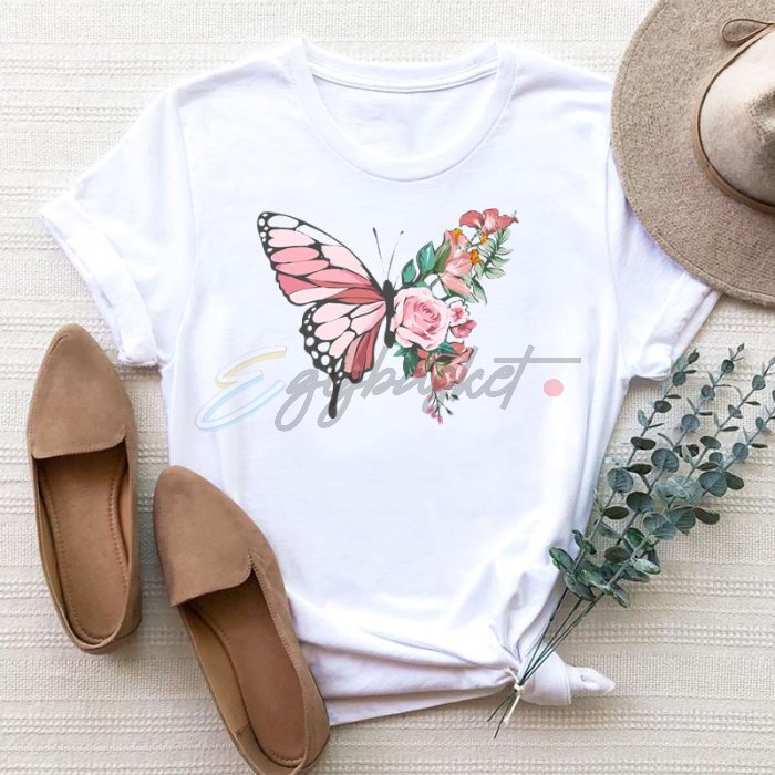 White women's Butterfly T-Shirt - Image 1