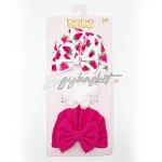 Bebe 3 pcs set girls 2 caps and 1 sorted pink and watermelon - Image 5