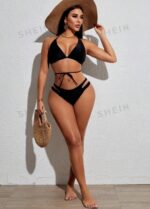 SHEIN Swim Solid Color Hollow Detail Bikini Bottom - Image 2