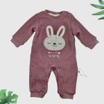 Girls Rabbit Applique Sleepsuit