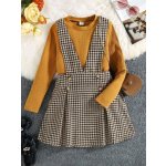 SheIn Houndstooth Print Suspender Skirt