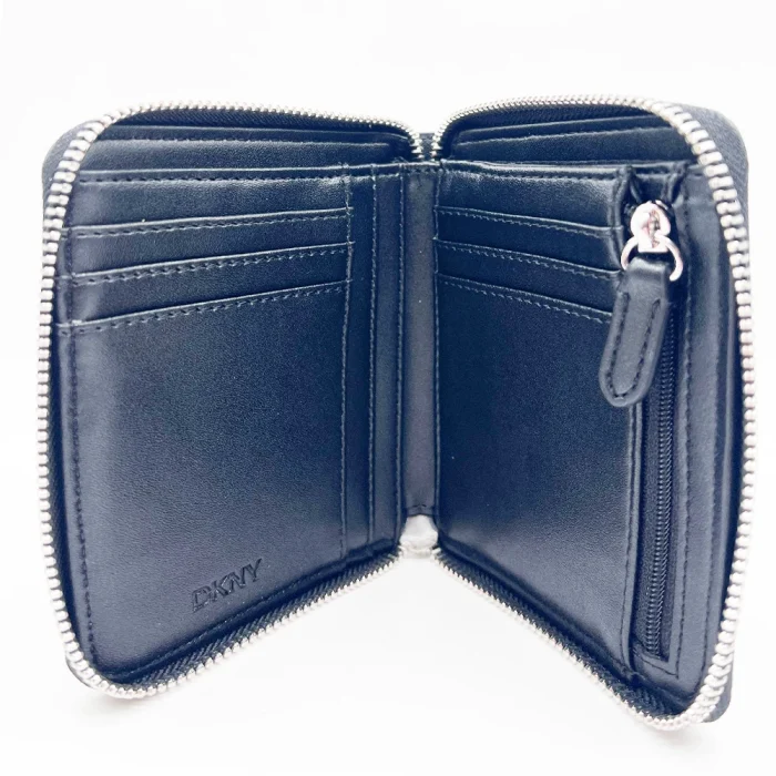 DKNY Monogram Zip Wallet – Black - Image 4