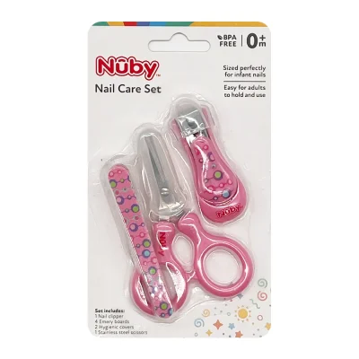Nuby Nail Pink Care Set for Infants – BPA-Free (0+ Months)